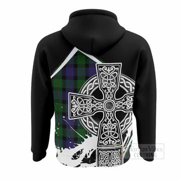Blair Tartan Crest Hoodie Scottish Celtic Cross Heritage