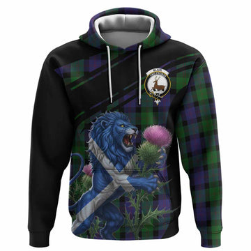 Blair Tartan Crest Hoodie Scottish Lion Rampant Thistle
