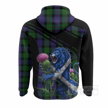 Blair Tartan Crest Hoodie Scottish Lion Rampant Thistle