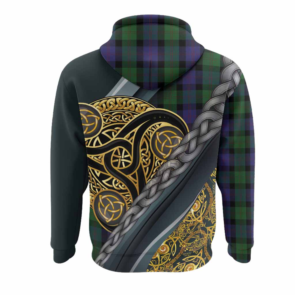 Blair Tartan Crest Hoodie Scottish Triskele Celtic