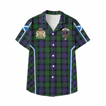 Blair Tartan Crest Kid Hawaiian Shirt Scotland Coat of Arm Flag Style - Tartan Vibes Clothing