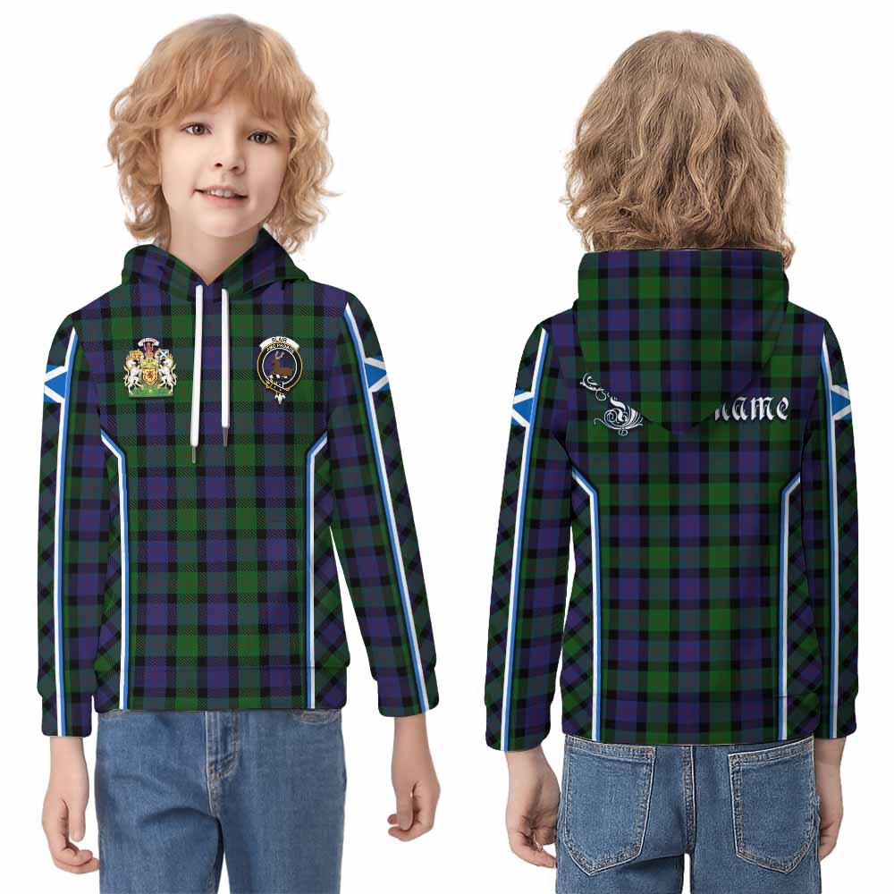 Blair Tartan Crest Kid Hoodie Scotland Coat of Arm Flag Style - Tartan Vibes Clothing