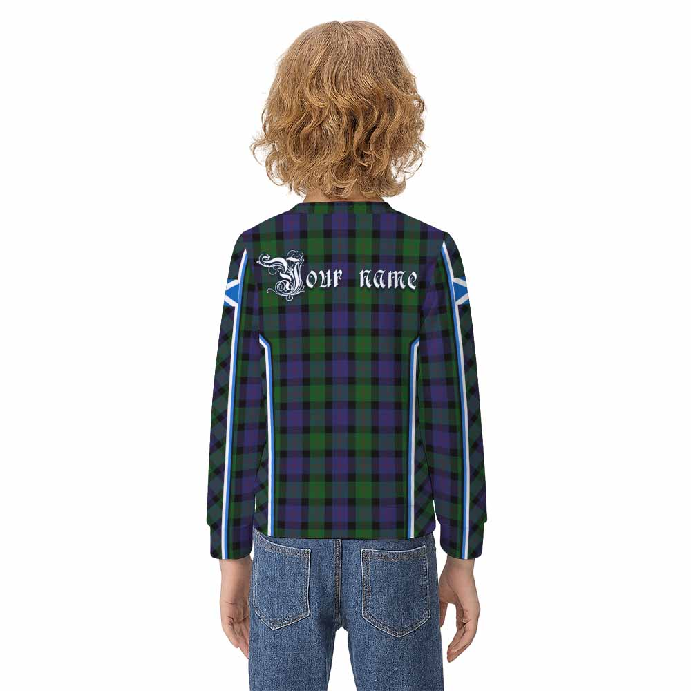 Blair Tartan Crest Kid Knitted Sweatshirt Scotland Coat of Arm Flag Style - Tartan Vibes Clothing