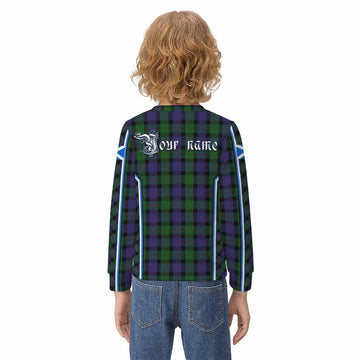 Blair Tartan Crest Kid Knitted Sweatshirt Scotland Coat of Arm Flag Style - Tartan Vibes Clothing