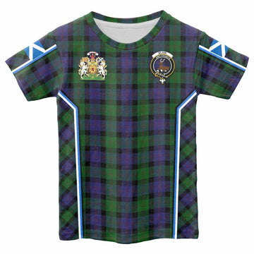 Blair Tartan Crest Kid T-shirt Scotland Coat of Arm Flag Style - Tartan Vibes Clothing