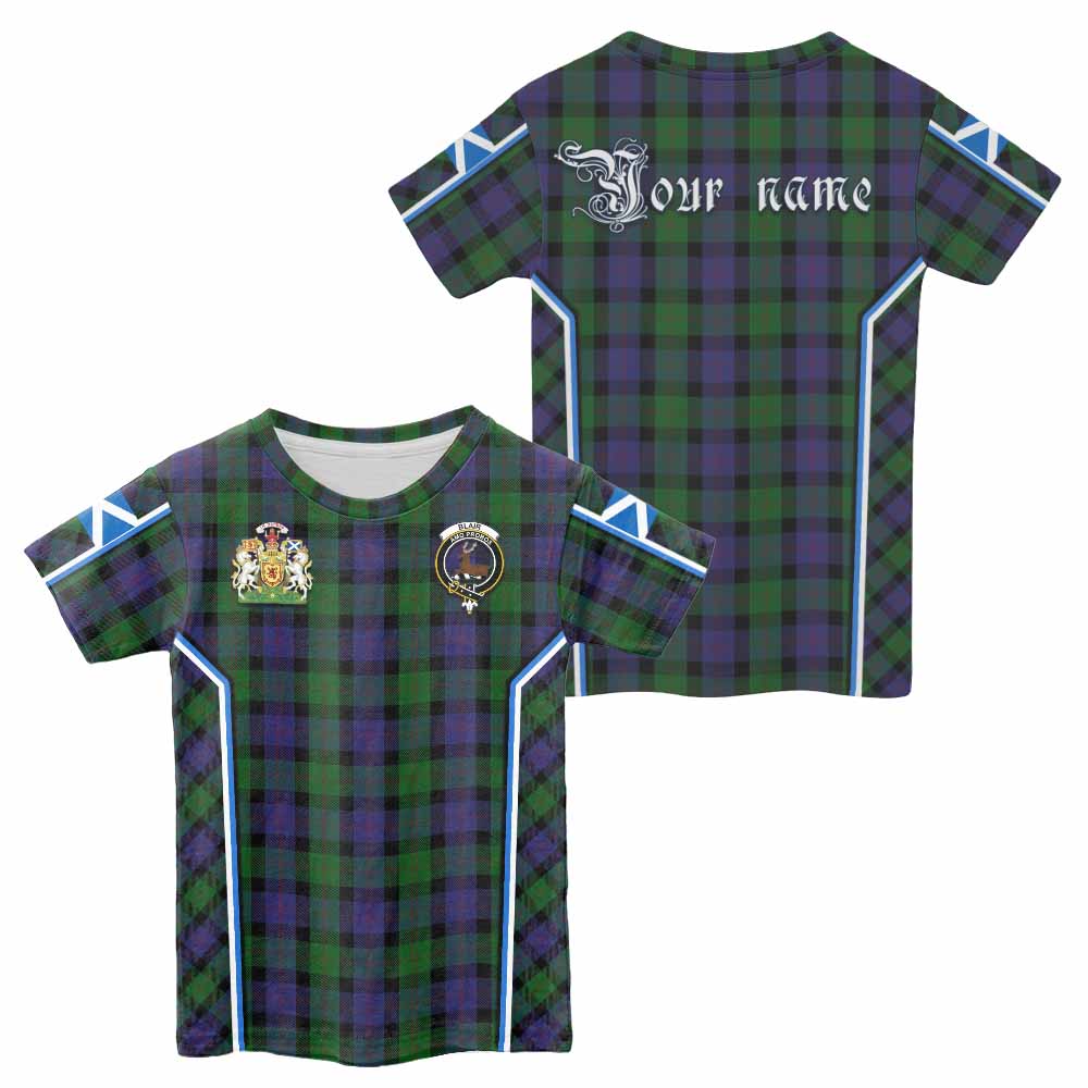 Blair Tartan Crest Kid T-shirt Scotland Coat of Arm Flag Style - Tartan Vibes Clothing