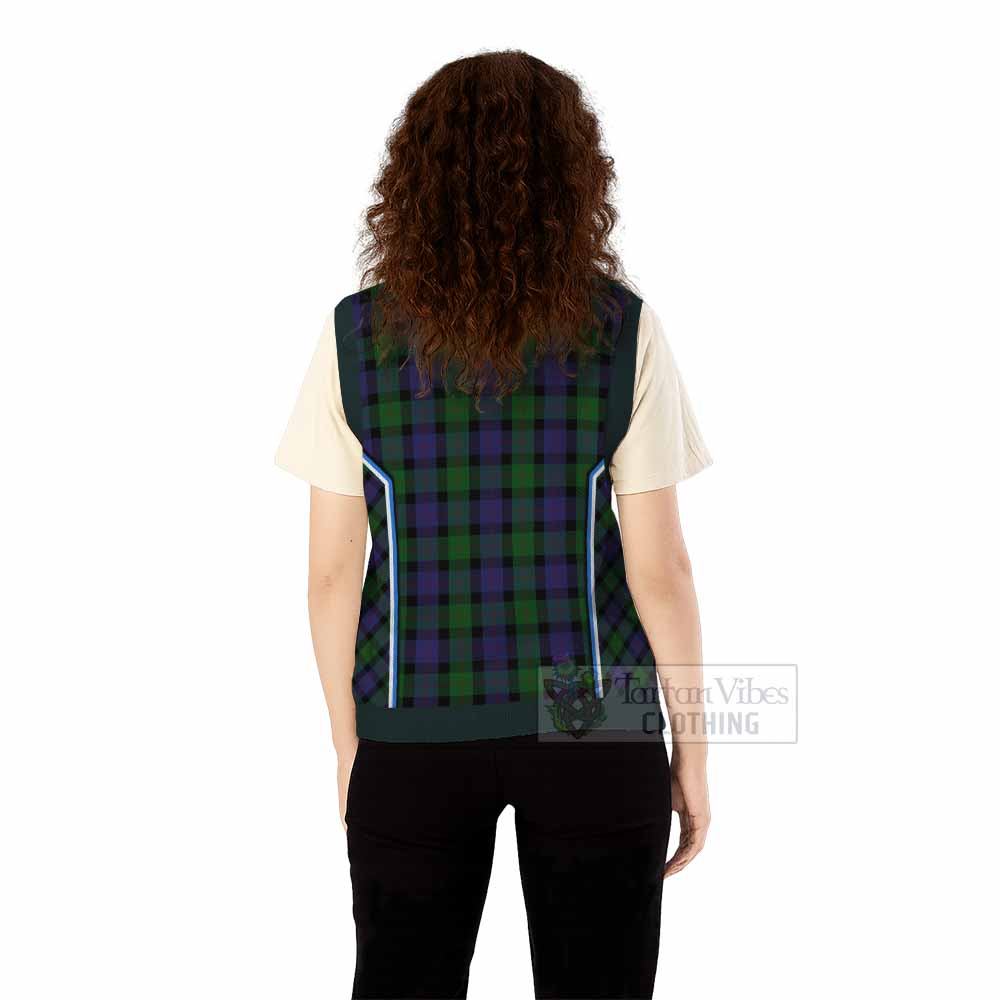 Blair Tartan Crest Knitted V-Neck Vest Scotland Coat of Arm Flag Style - Tartan Vibes Clothing