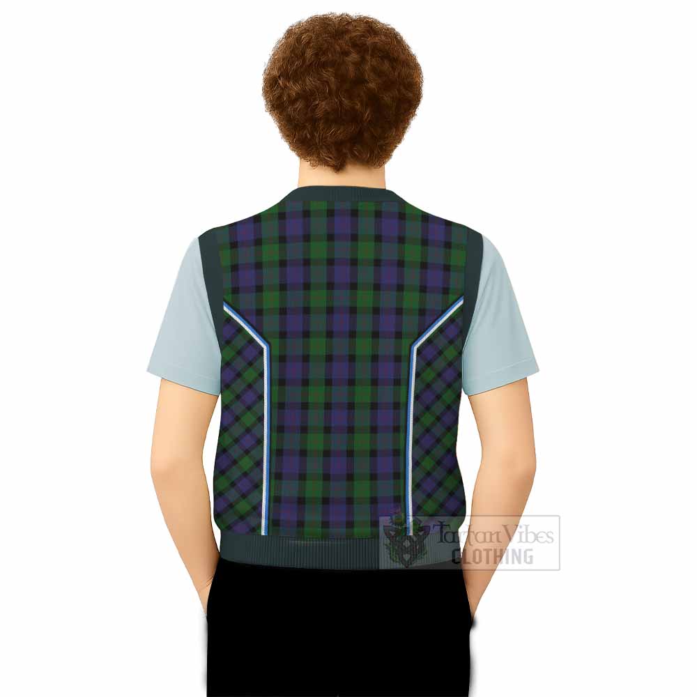 Blair Tartan Crest Knitted V-Neck Vest Scotland Coat of Arm Flag Style - Tartan Vibes Clothing