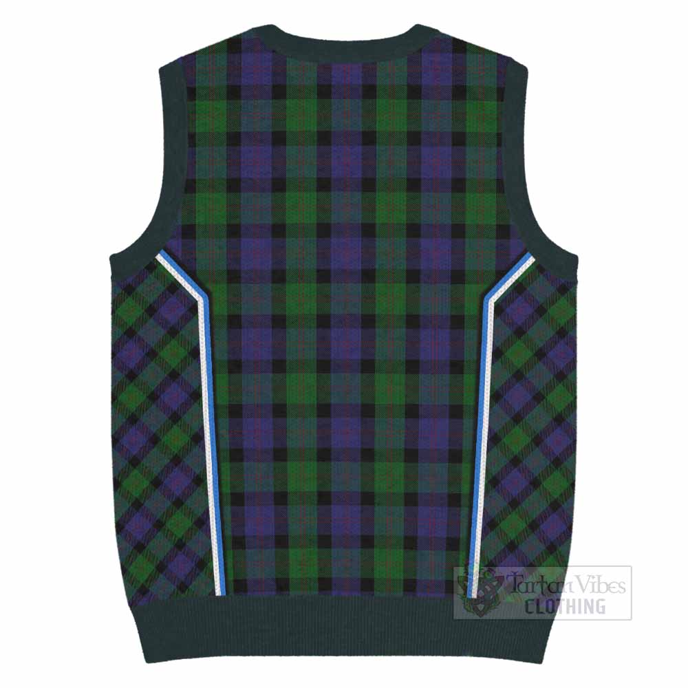 Blair Tartan Crest Knitted V-Neck Vest Scotland Coat of Arm Flag Style - Tartan Vibes Clothing