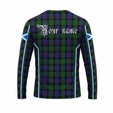 Blair Tartan Crest Long Sleeve T-Shirt Scotland Coat of Arm Flag Style - Tartan Vibes Clothing
