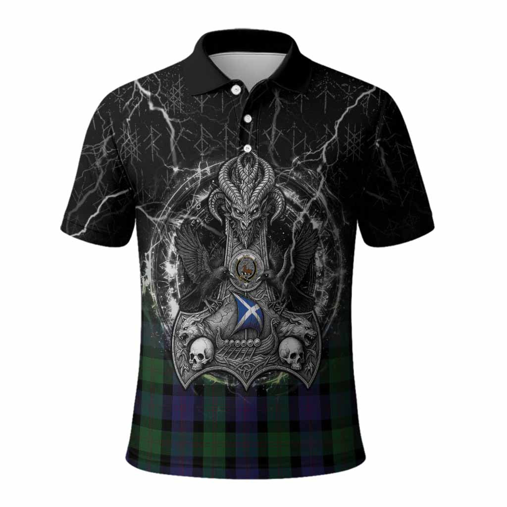 Blair Tartan Crest Polo Shirt Celtic Odin's Raven Legacy