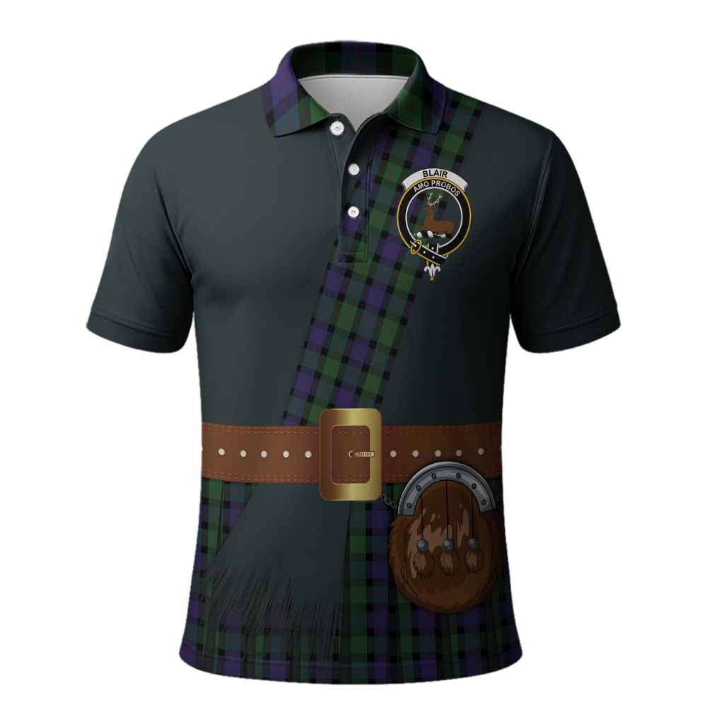 Blair Tartan Crest Polo Shirt Kilt Costume Style