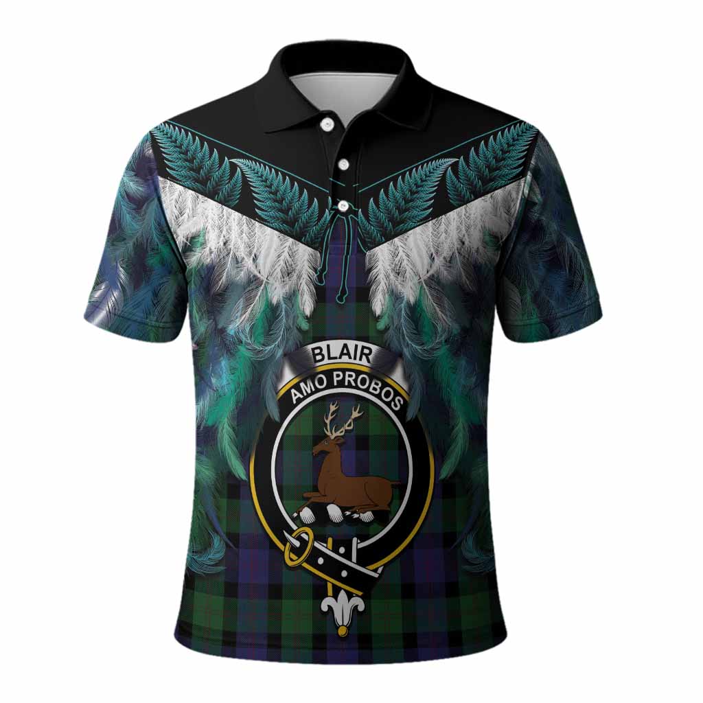 Blair Tartan Crest Polo Shirt New Zealand Maori Korowai Cloak
