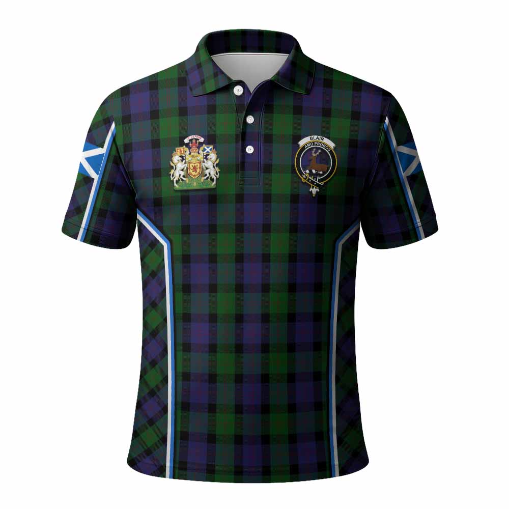 Blair Tartan Crest Polo Shirt Scotland Coat of Arm Flag Style - Tartan Vibes Clothing