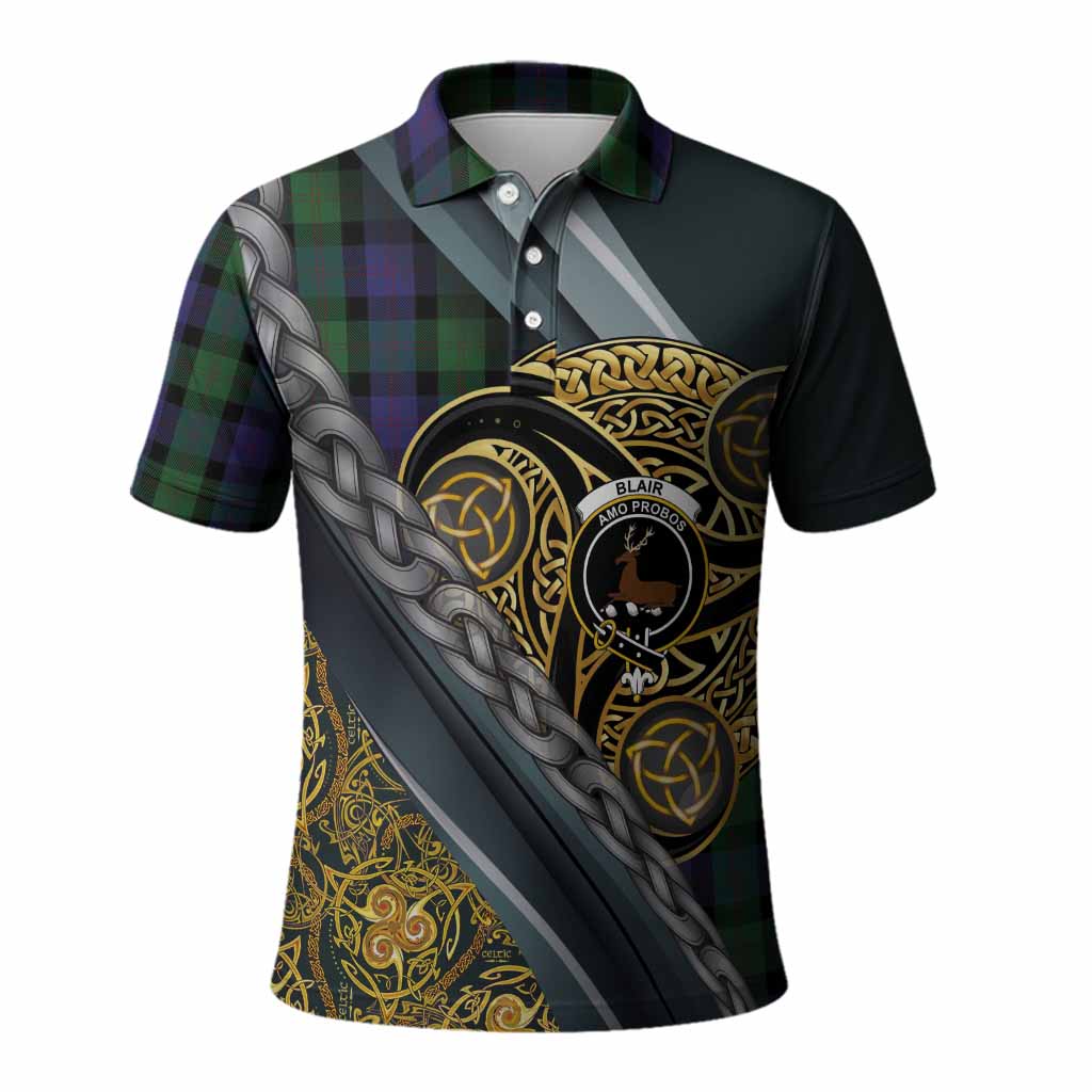 Blair Tartan Crest Polo Shirt Scottish Triskele Celtic