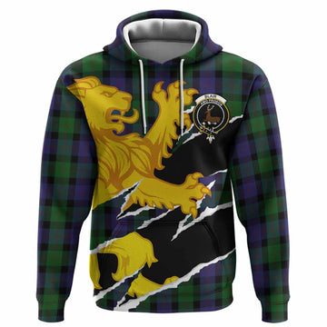 Blair Tartan Crest Scottish Hoodie Heraldic Golden Lion