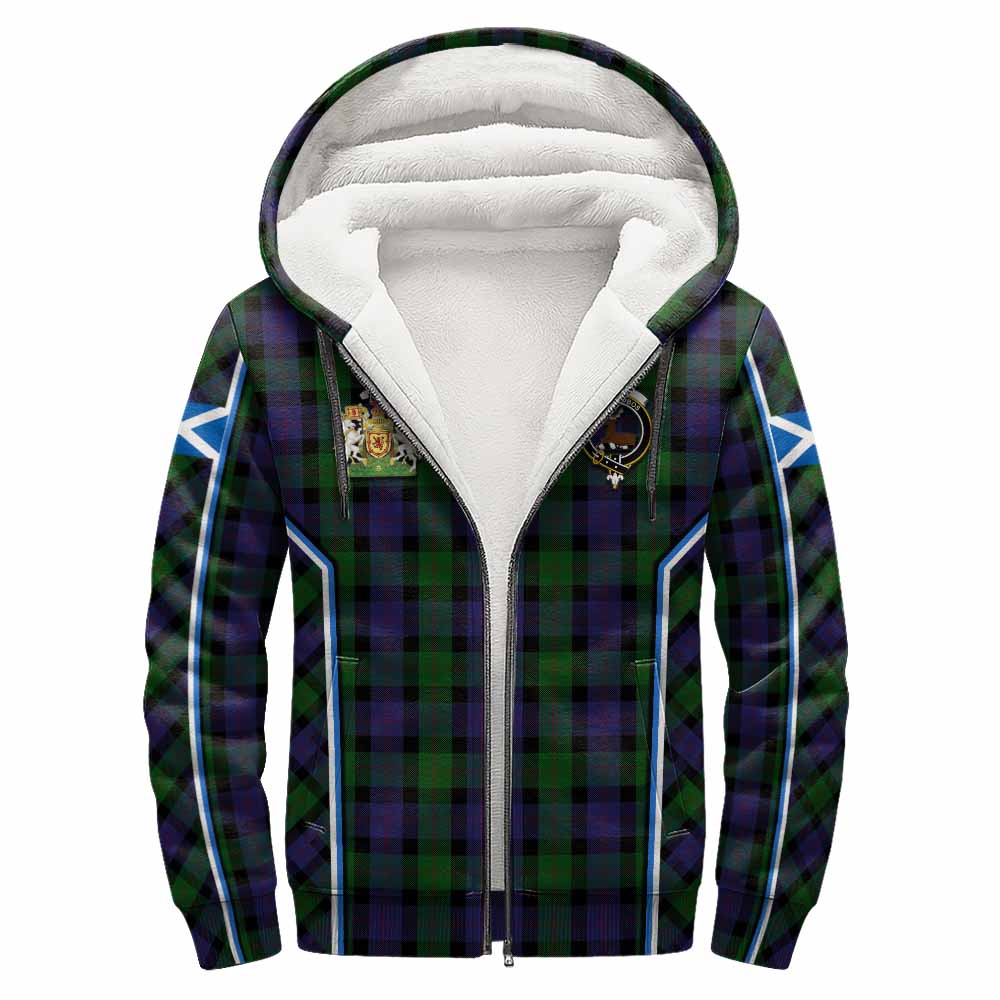 Blair Tartan Crest Sherpa Hoodie Scotland Coat of Arm Flag Style - Tartan Vibes Clothing