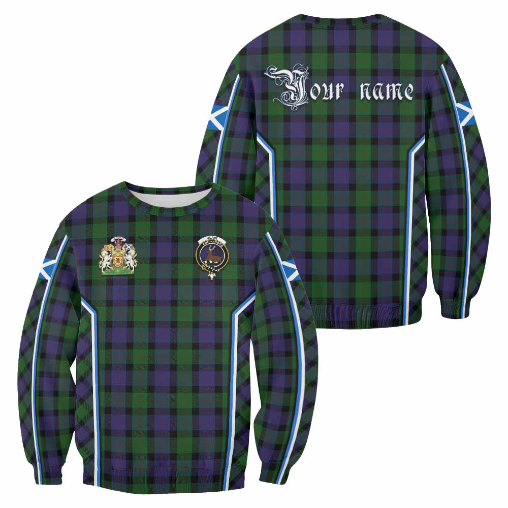 Blair Tartan Crest Sweatshirt Scotland Coat of Arm Flag Style - Tartan Vibes Clothing