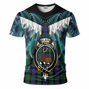 Blair Tartan Crest T-Shirt New Zealand Maori Korowai Cloak