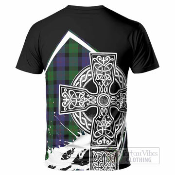 Blair Tartan Crest T-Shirt Scottish Celtic Cross Heritage