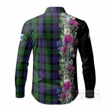Blair Tartan Crest Thistle Floral Long Sleeve Button Shirts