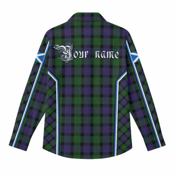 Blair Tartan Crest Women Casual Shirt Scotland Coat of Arm Flag Style