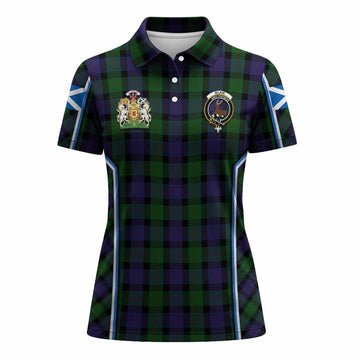 Blair Tartan Crest Women's Polo Shirt Scotland Coat of Arm Flag Style