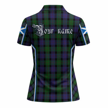 Blair Tartan Crest Women's Polo Shirt Scotland Coat of Arm Flag Style
