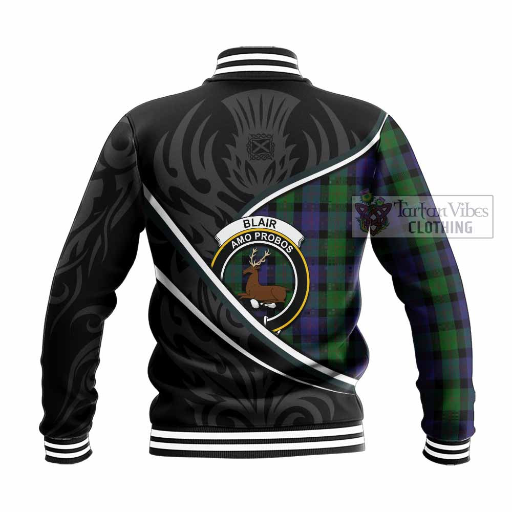 Blair Tartan Family Crest Baseball Jacket Celtic Scottish Thistle Floral - Tartan Vibes Clothing