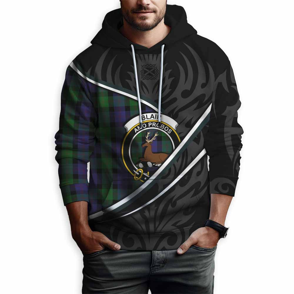 Blair Tartan Family Crest Hoodie Celtic Scottish Thistle Floral - Tartan Vibes Clothing