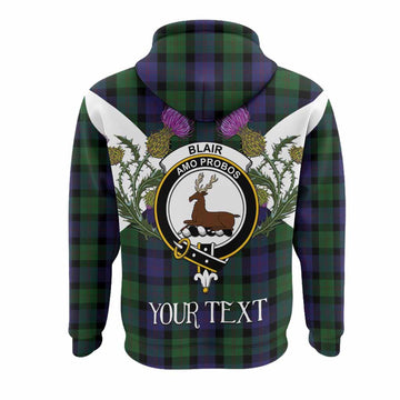Blair Tartan Family Crest Hoodie Scottish Burns Night Thistle Floral