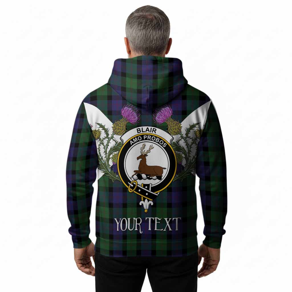 Blair Tartan Family Crest Hoodie Scottish Burns Night Thistle Floral