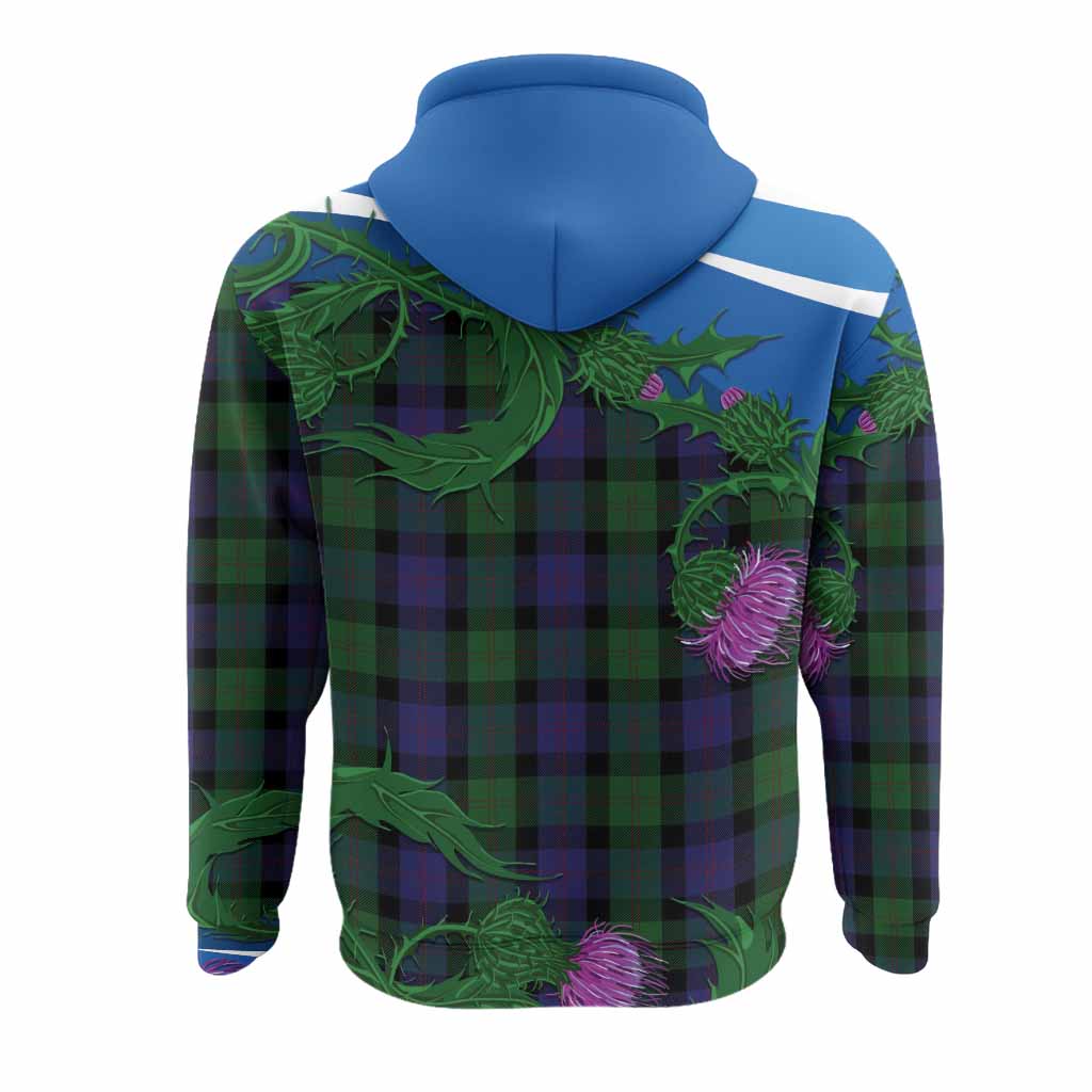 Blair Tartan Family Crest Hoodie Thistle in Minimalism