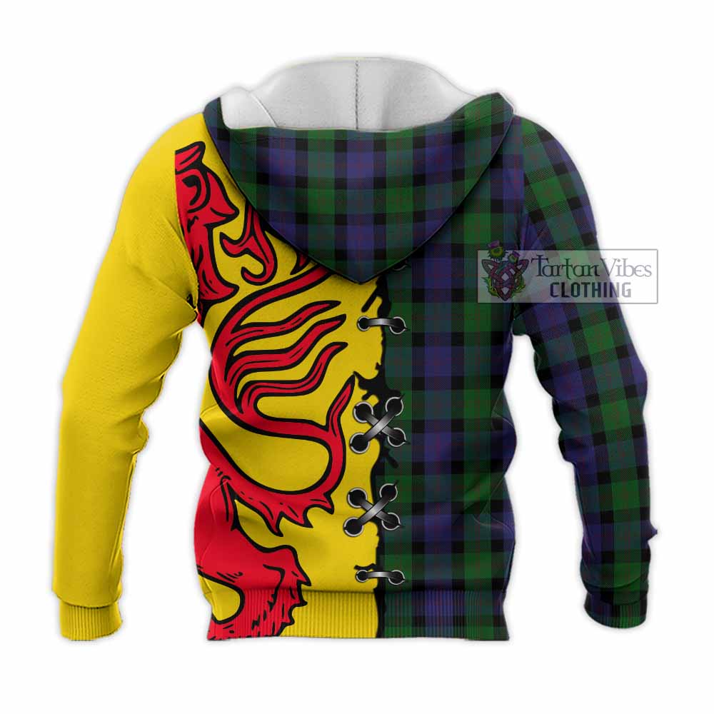 Blair Tartan Family Crest Knitted Hoodie Lion Rampant Honor - Tartan Vibes Clothing