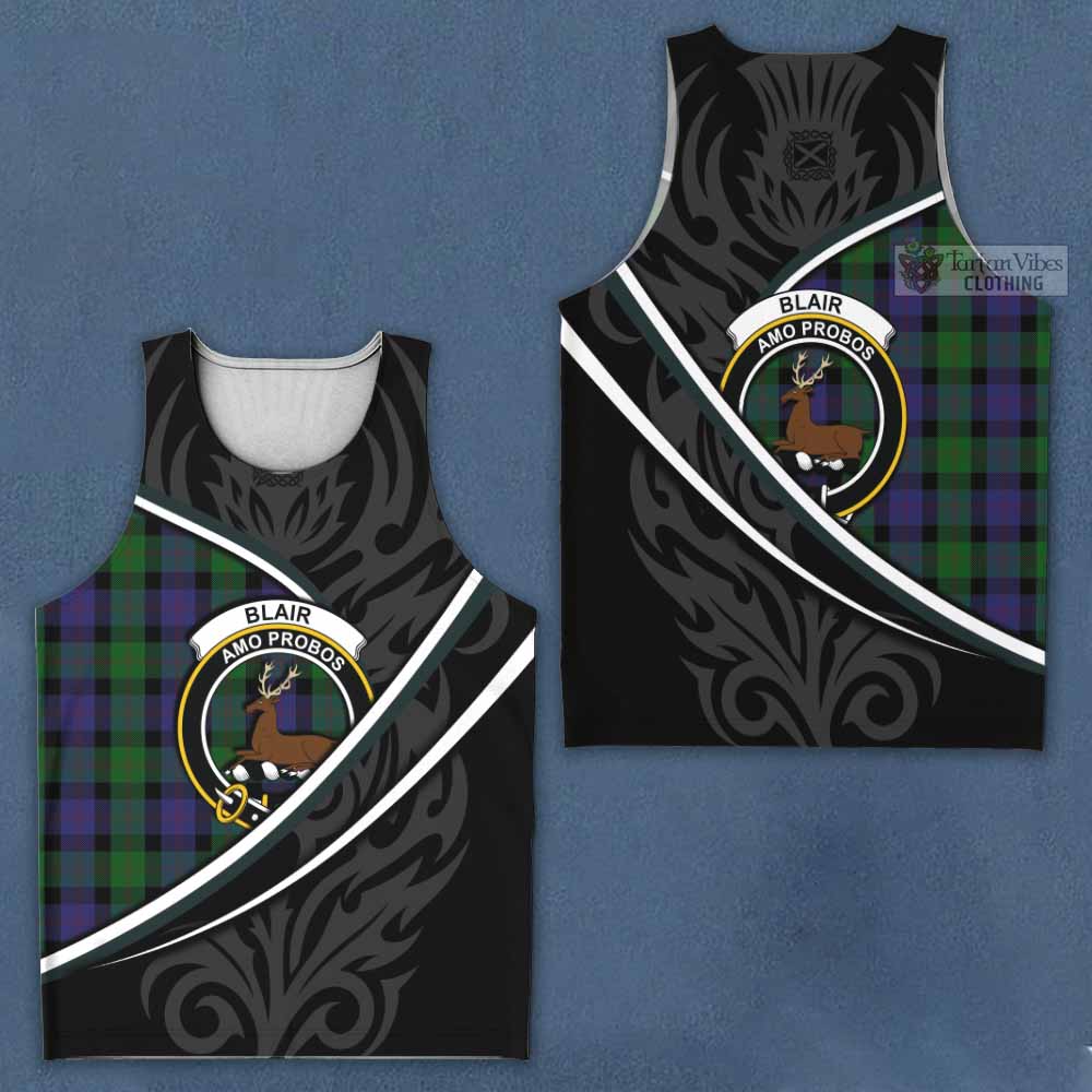 Blair Tartan Family Crest Men Tank Top Celtic Scottish Thistle Floral - Tartan Vibes Clothing