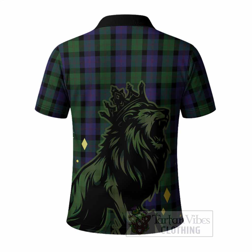 Blair Tartan Family Crest Polo Shirt Crowned Lion Roaring