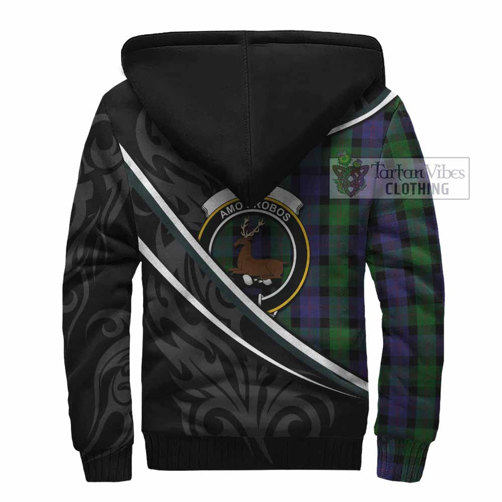 Blair Tartan Family Crest Sherpa Hoodie Celtic Scottish Thistle Floral - Tartan Vibes Clothing