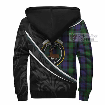 Blair Tartan Family Crest Sherpa Hoodie Celtic Scottish Thistle Floral