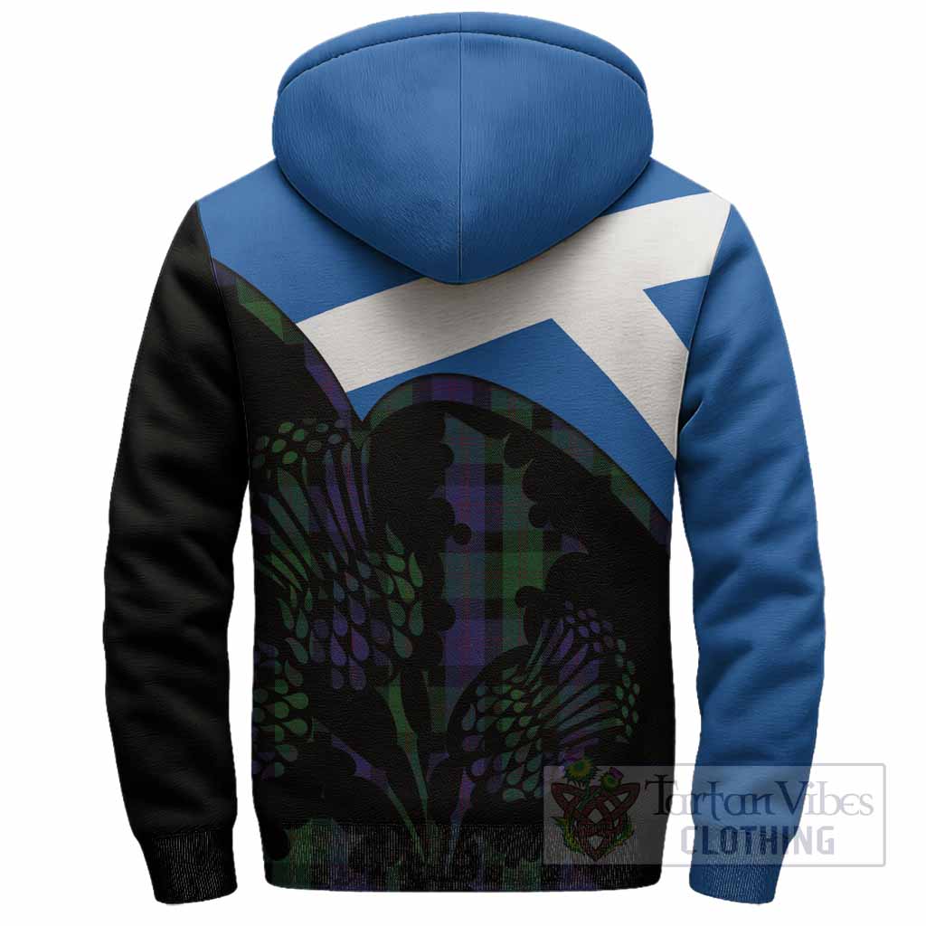 Blair Tartan Family Crest Sherpa Hoodie Scotland Thistle Floral Flag Style