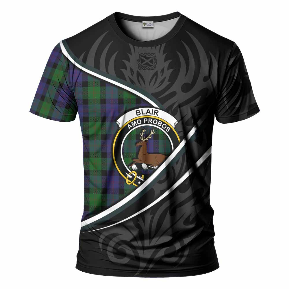 Blair Tartan Family Crest T-shirt Celtic Scottish Thistle Floral - Tartan Vibes Clothing