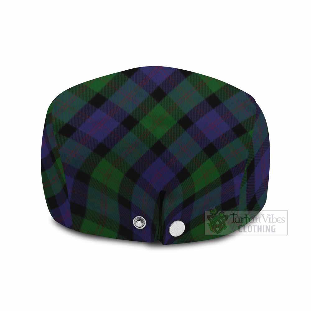 Blair Tartan Flat Cap, Jeff Cap Cross Style with Family Crest - Tartan Vibes Clothing