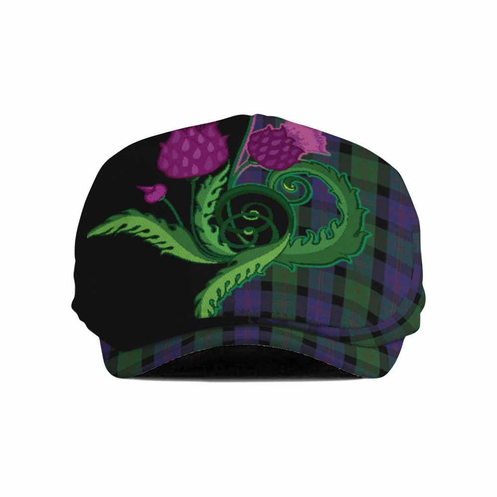 Blair Tartan Flat Cap, Jeff Cap Traditional Scottish Thistle