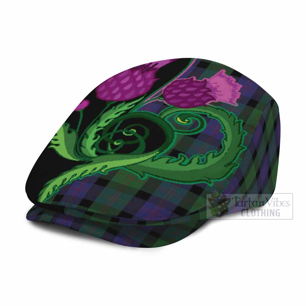Blair Tartan Flat Cap, Jeff Cap Traditional Scottish Thistle