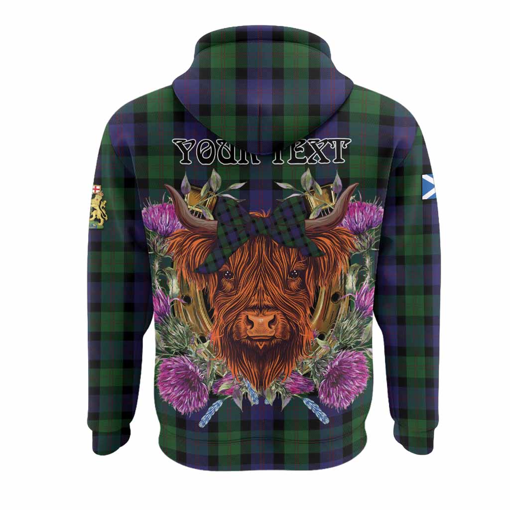 Blair Tartan Hoodie Scottish Thistle Heilan Coo