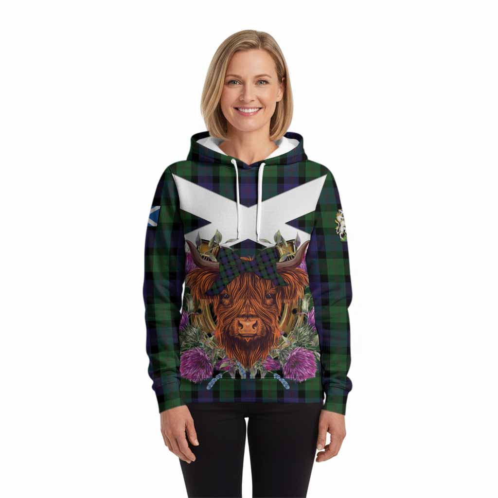 Blair Tartan Hoodie Scottish Thistle Heilan Coo