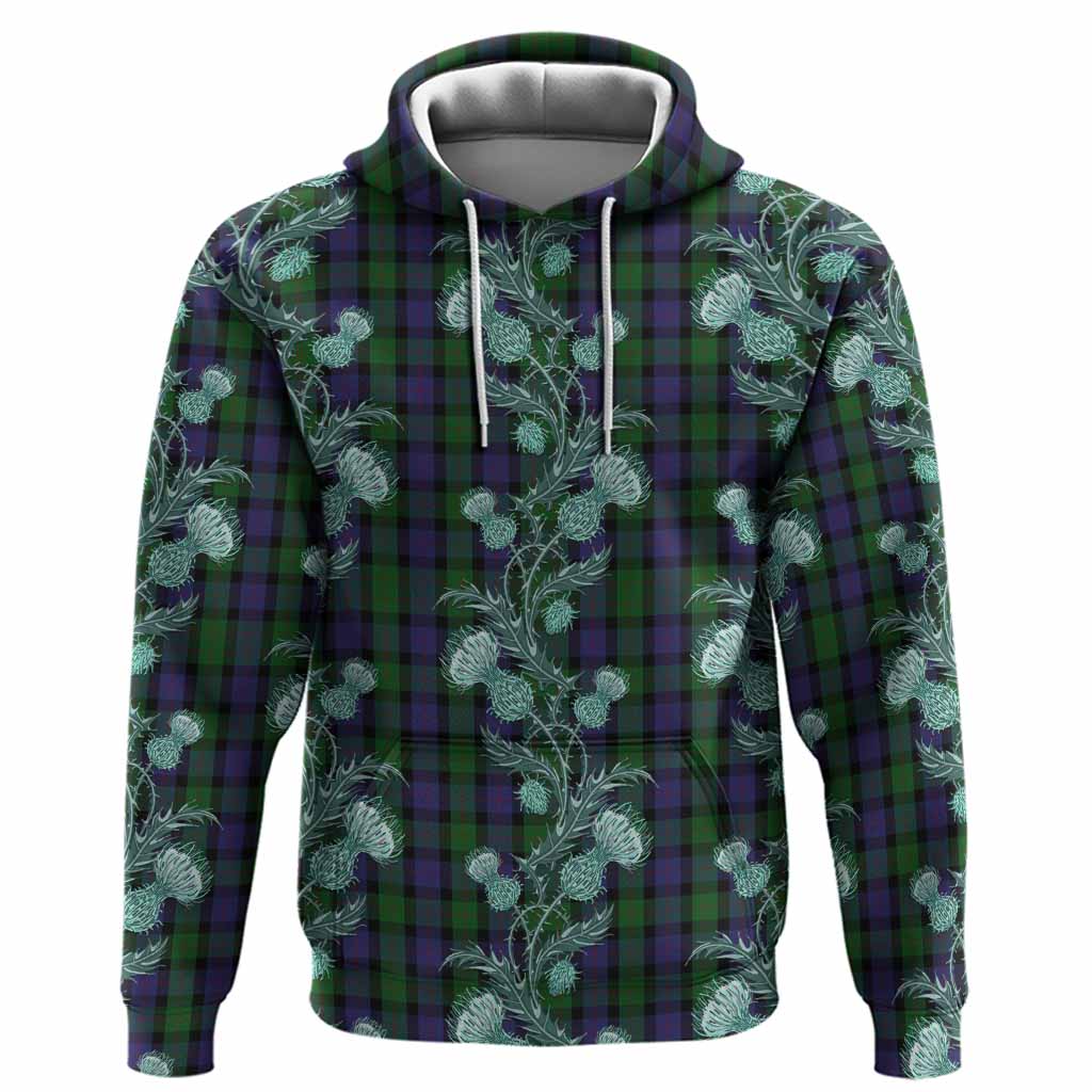 Blair Tartan Hoodie Seamless Scottish Thistle Flowers