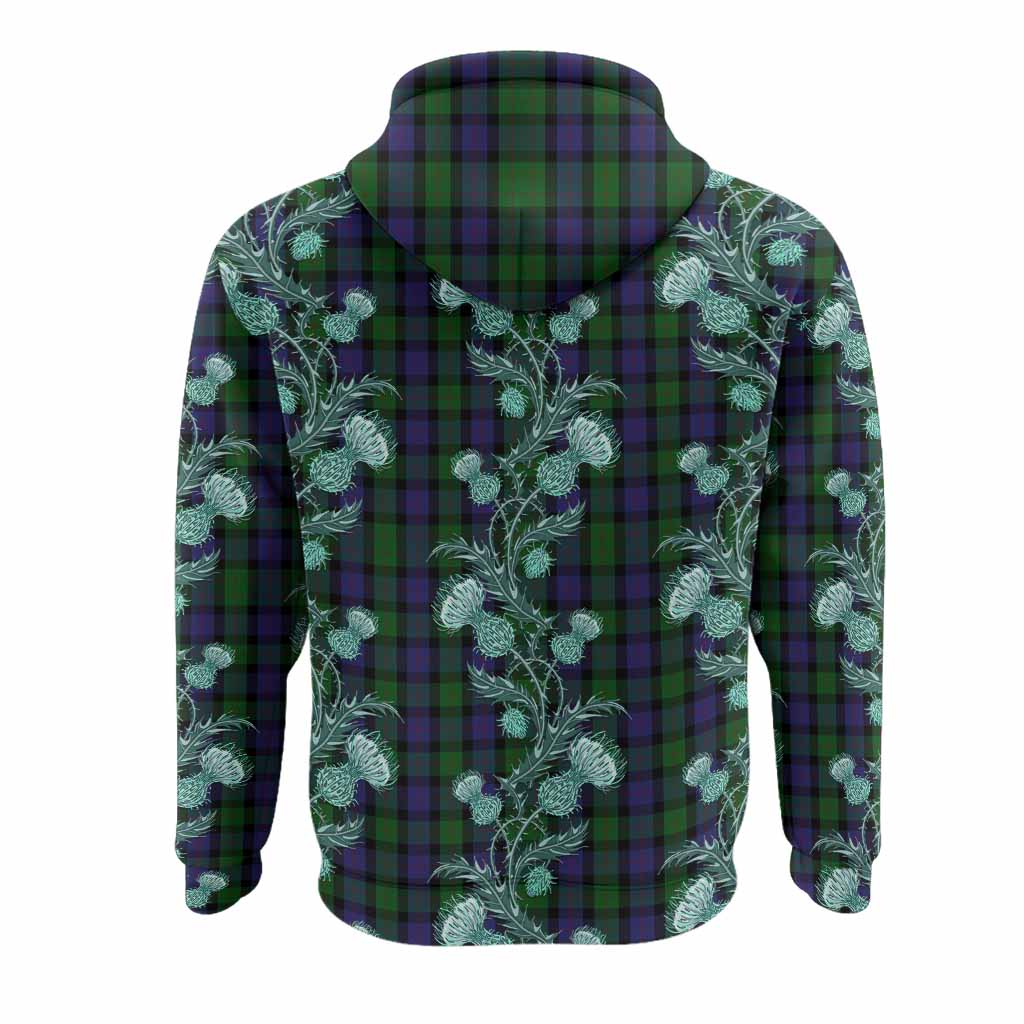 Blair Tartan Hoodie Seamless Scottish Thistle Flowers