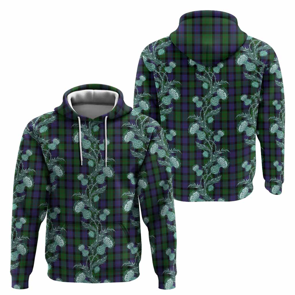 Blair Tartan Hoodie Seamless Scottish Thistle Flowers