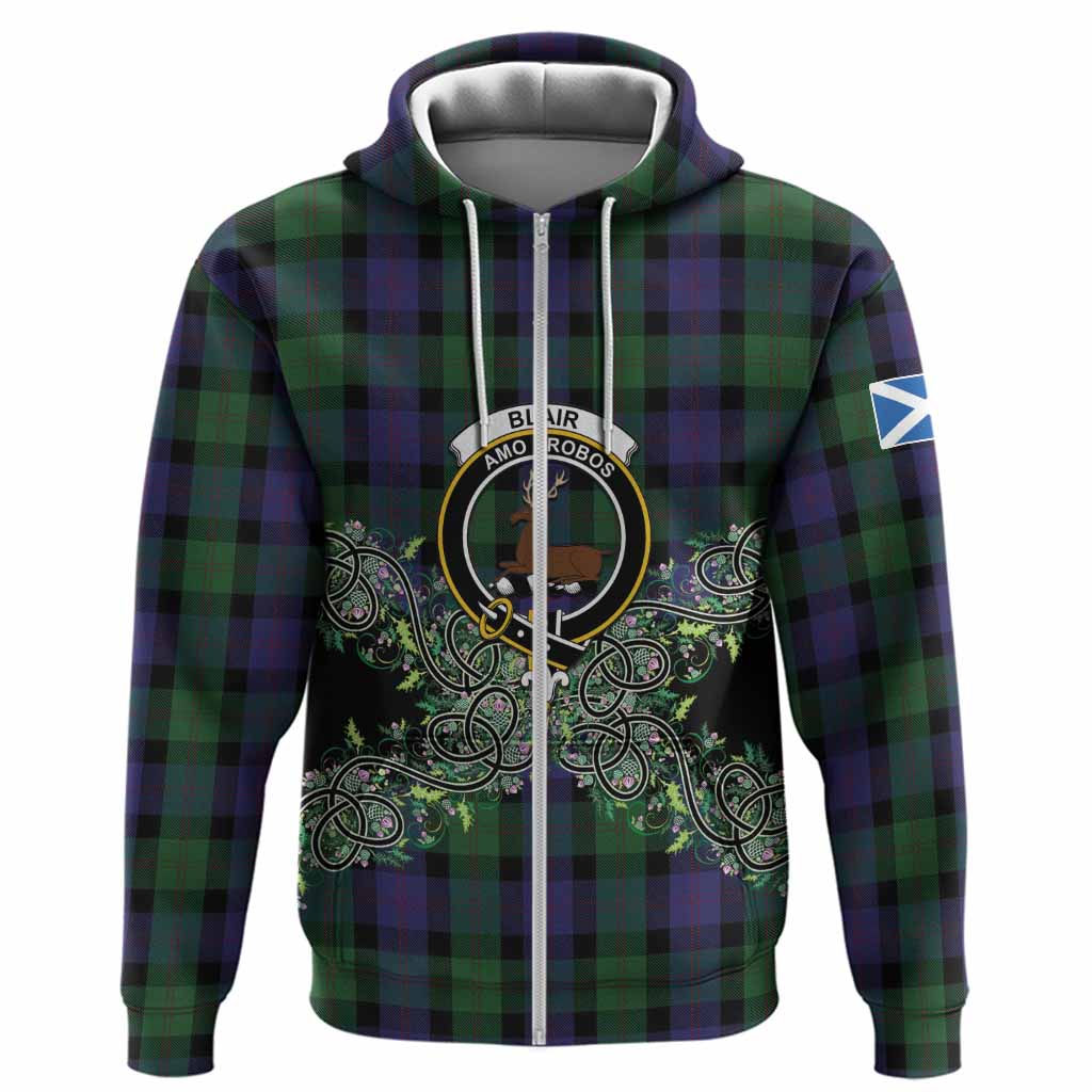 Blair Tartan Hoodie Thistle Scottish Spirit