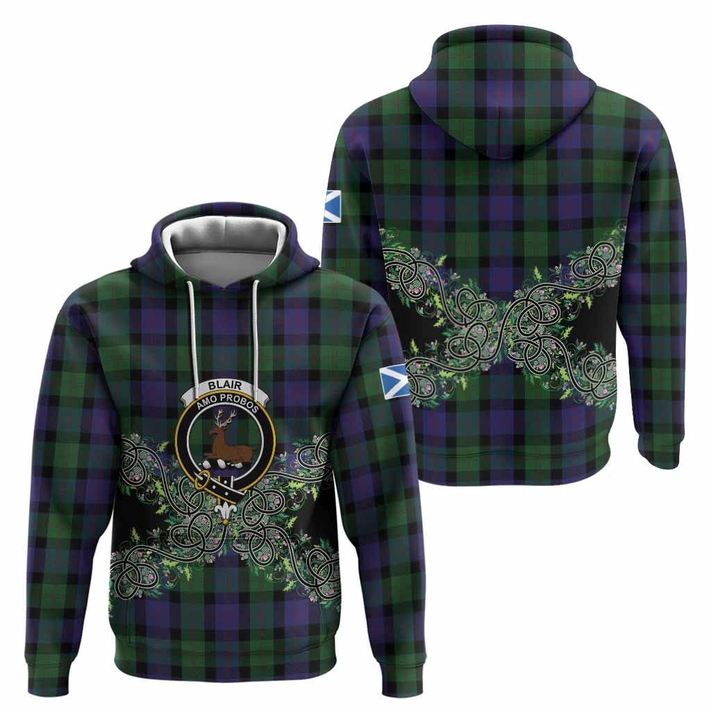 Blair Tartan Hoodie Thistle Scottish Spirit